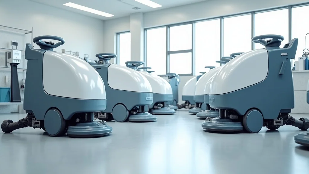 Array of floor cleaning machines and pool cleaning robots for industrial cleaning system troubleshooting