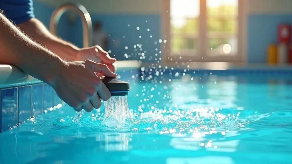 Technician diagnosing pool cleaning system problems during troubleshooting cleaning systems