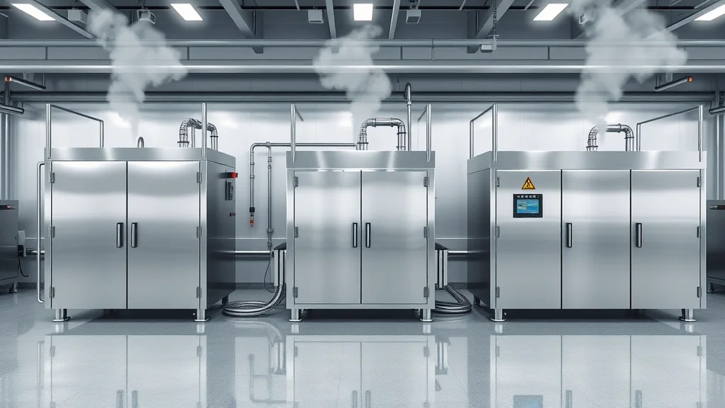 Modern aqueous cleaning systems showing batch, conveyor, and immersion equipment in an industrial floor, gleaming stainless steel and clean layouts for parts cleaning